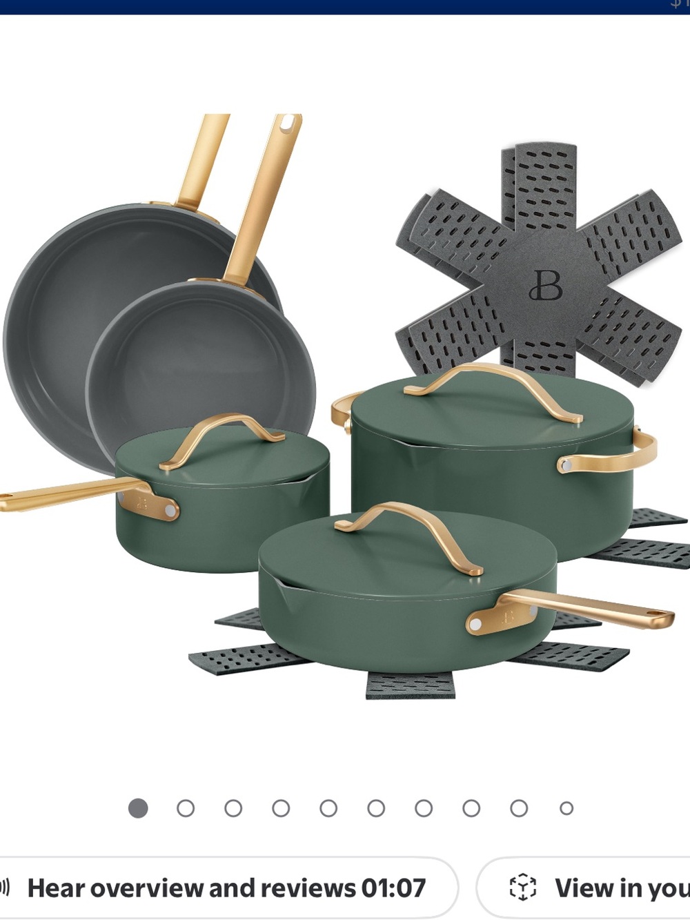 Beautiful 12-Piece Evergood Non-Toxic Ceramic Nonstick Coating Cookware Set